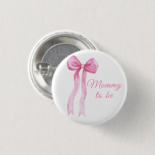 Pink a Bow Baby shower - mommy to be Button