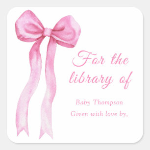 Pink a bow - bookplate for the library of