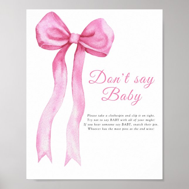Pink a bow - Don't say baby Poster (Front)