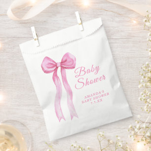 Pink a Bow It's Girl Baby shower Favor Bag