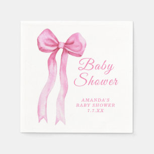 Pink a Bow It's Girl Baby shower Napkins