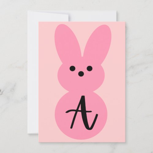 Pink A Bunny Shape Easter Bunting Banner Card