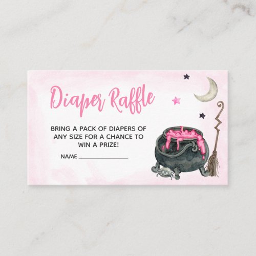 Pink A Little Boo Baby Shower Diaper Raffle Enclosure Card