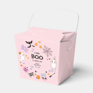 Pink A Little Boo Cute Ghost Halloween Baby Shower Favor Boxes