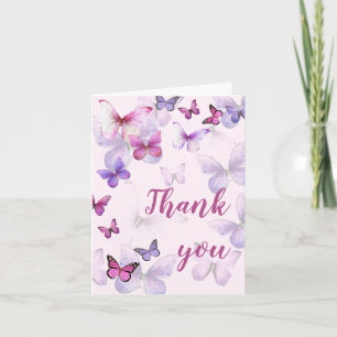 Pink A Little Butterfly Blank Inside  Invitation