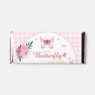 Pink A Little Butterfly Is On The Way Baby Shower Hershey Bar Favors