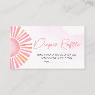Pink A Little Ray of Sunshine Diaper Raffle Enclosure Card