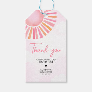 Pink A Little Ray of Sunshine Favor Tags