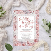 Pink A Little Snowflake is on The Way Baby Shower Invitation