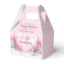 Pink A Little Snowflake | Snow Girl Baby Shower Favor Boxes