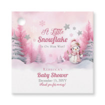 Pink A Little Snowflake | Snow Girl Baby Shower Favor Tags