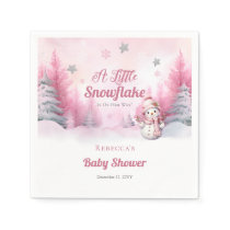 Pink A Little Snowflake | Snow Girl Baby Shower Napkins