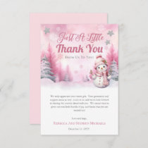 Pink A Little Snowflake | Snow Girl Baby Shower Thank You Card