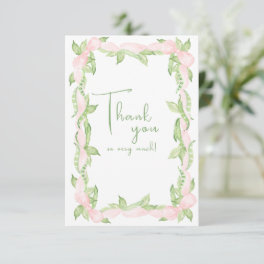 Pink A Little Sweet Pea Girl Baby Thank You Card