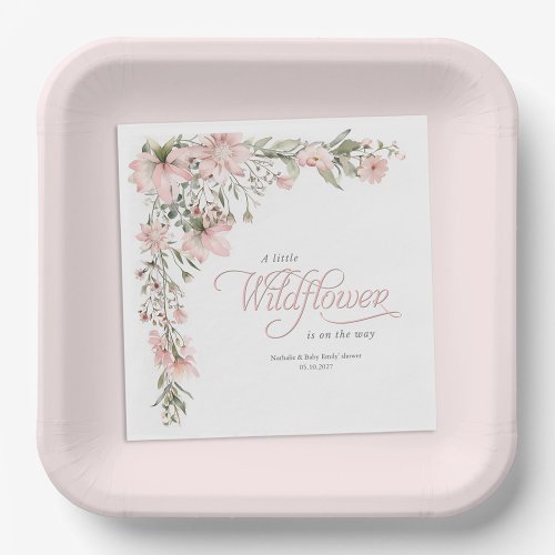 Pink a Little wildflower themed Elegant baby girl  Napkins