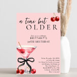 Pink A Tini Bit Older Cherry Martini 30th Birthday Invitation<br><div class="desc">Chic A Tini Bit Older Cherry Martini 30th Birthday Invitation - Celebrate her 30th birthday in style with this coquette black bow cherry martini birthday party invitation for her with girly pink background and black font. Featuring a watercolor illustration of a cherry martini tied with a black bow. The mixture...</div>