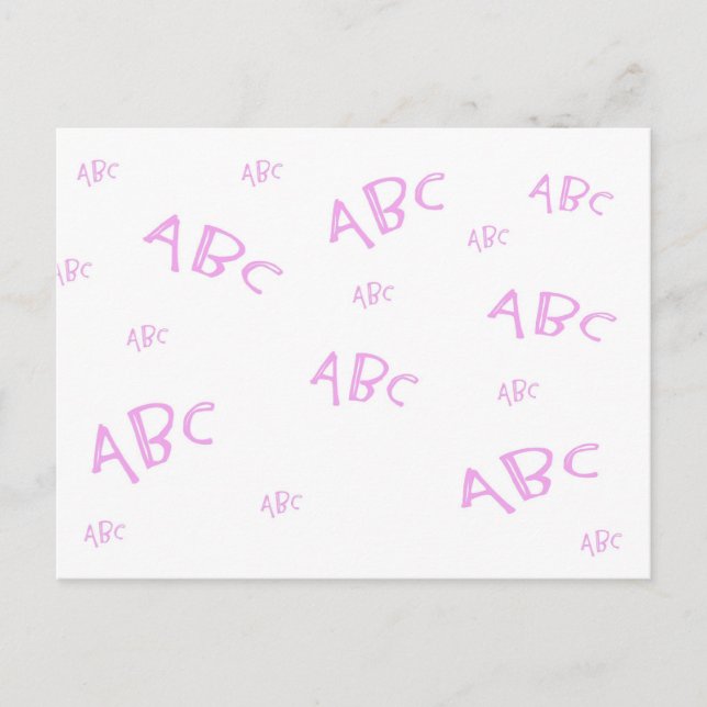 Pink ABC`s Postcard (Front)