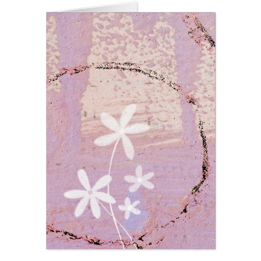 Pink Abstract and Flowers Cards (Front)