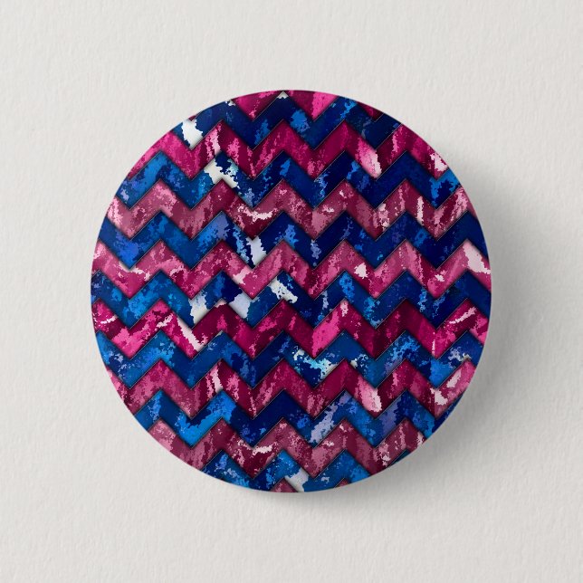 Pink Abstract Art Chevron Design Pinback Button (Front)