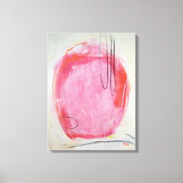  Pink Abstract Art Painting Canvas Print (Front)
