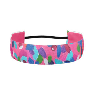 Pink Abstract Athletic Headband