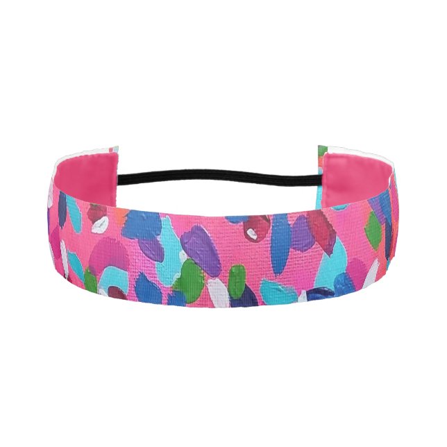 Pink Abstract Athletic Headband (Front)