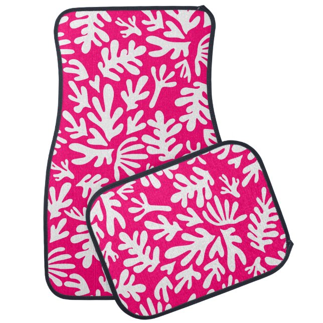 Pink abstract boho Modern Pattern Car Floor Mat (Set)