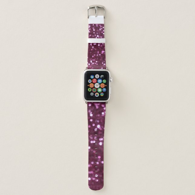 Pink abstract, bokeh defocused lights. apple watch band (Front)