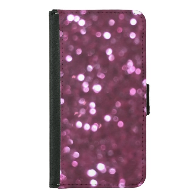 Pink abstract, bokeh defocused lights. samsung galaxy wallet case (Front)