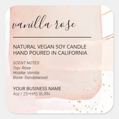 Pink Abstract Candle Product Labels