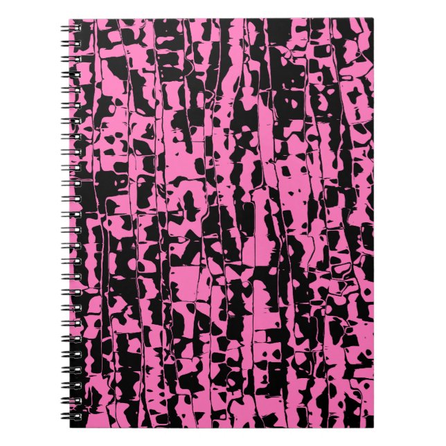 Pink Abstract Crackle Notebook (Front)