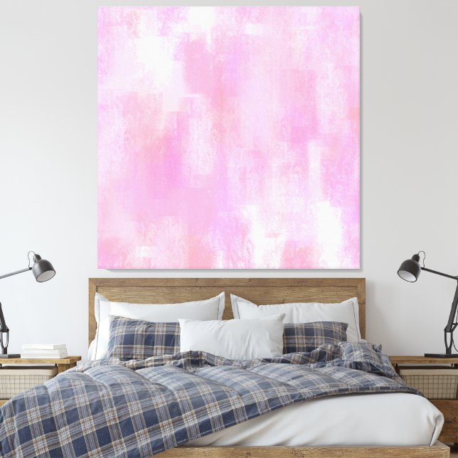 Pink Abstract Digital Painting Canvas Print (Insitu(Bedroom))