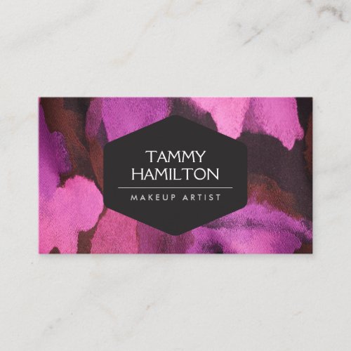 LUXE FASHION BLOGGER, MAKEUP ARTIST, PINK FLORAL BUSINESS CARD TEMPLATE