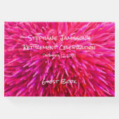 Pink Abstract Floral Retirement Party Memory Guest Book (Front)