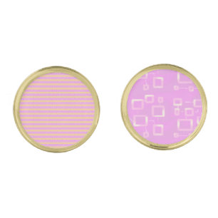 Pink Abstract Geometric Cufflinks