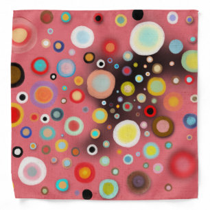 Pink Abstract Happy Circles Whimsicals Bandana