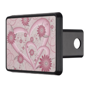 Pink Abstract Hearts & Flowers Love Fractal Art Hitch Cover