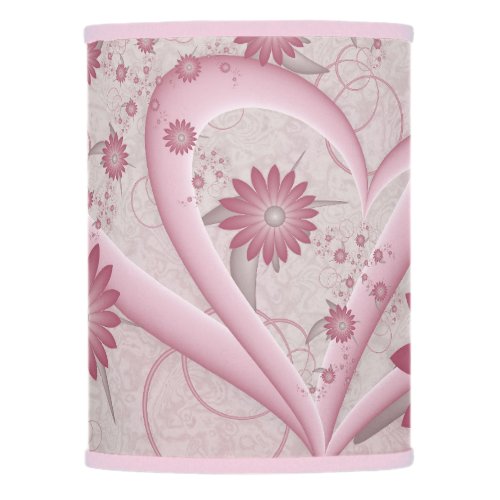 Pink Abstract Hearts  Flowers Love Fractal Art Lamp Shade
