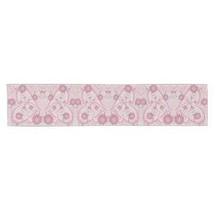 Pink Abstract Hearts & Flowers Love Fractal Art Short Table Runner