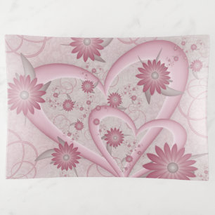 Pink Abstract Hearts & Flowers Love Fractal Art Trinket Tray