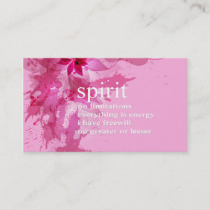 Pink Abstract Inspirational Spiritual Quote Business Card