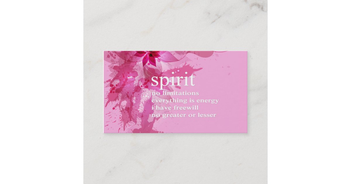Pink Abstract Inspirational Spiritual Quote Business Card | Zazzle