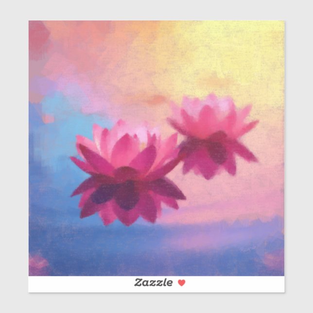Pink Abstract Lotus Sticker (Sheet)