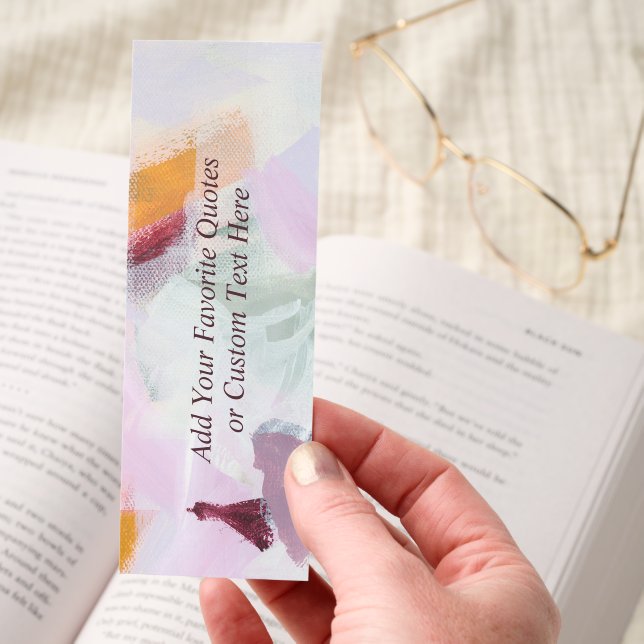 Pink Abstract Nature Personalized Text Gift Bookmarks (Hand)