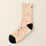 Pink Abstract of Stars and Squares Socks