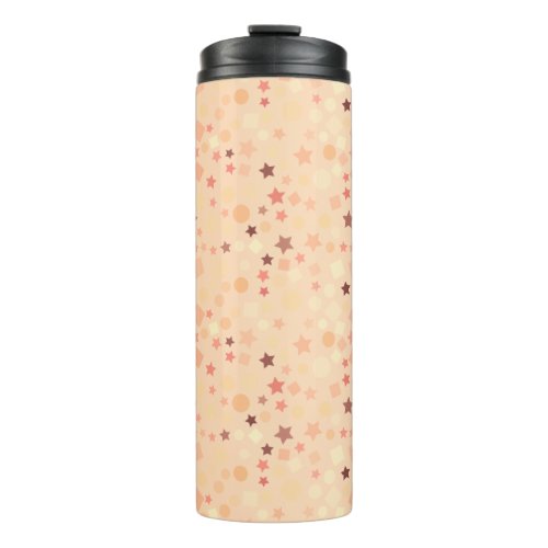 Pink Abstract of Stars and Squares Thermal Tumbler
