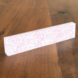 Pink Abstract Office File Folder Set Desk Name Plate