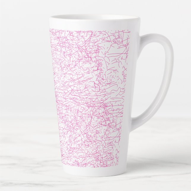 Pink Abstract Office File Folder Set Latte Mug (Right)