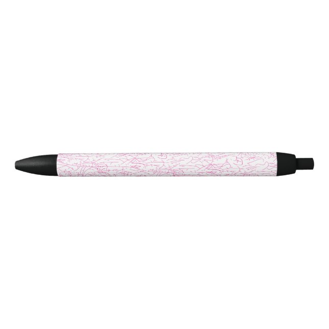 Pink Abstract Office File Folder Set Pen (Front)