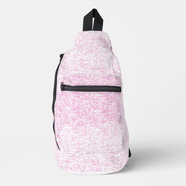 Pink Abstract Office File Folder Set Sling Bag (Front)